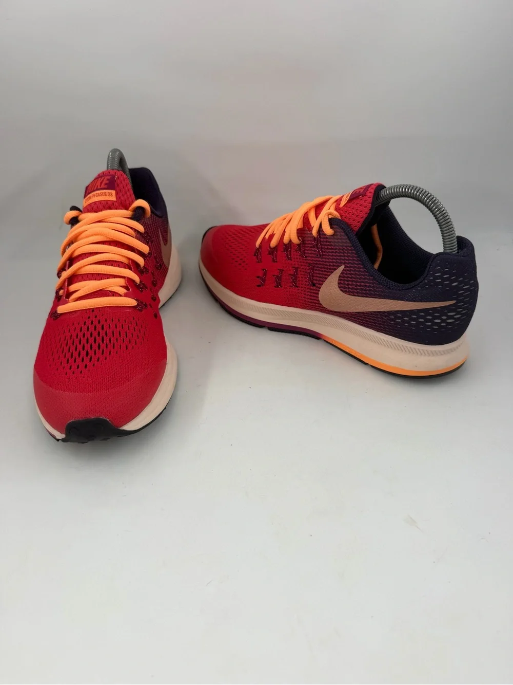 Nike Zoom Pegasus 33 -SZ 7Y- Red Orange Athletic Running Shoes
